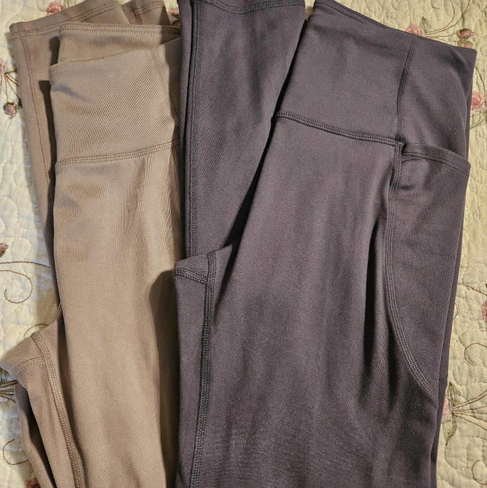 Stylish Women's Leggings in Beige and Charcoal. Worn Once 2 In Bundle